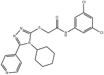 2-{[4-cyclohexyl-5-(4-pyridinyl)-4H-1,2,4-triazol-3-yl]sulfanyl}-N-(3,5-dichlorophenyl)acetamide Struktur