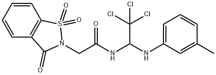 2-(1,1-dioxido-3-oxo-1,2-benzisothiazol-2(3H)-yl)-N-[2,2,2-trichloro-1-(3-toluidino)ethyl]acetamide Struktur