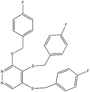 3,4,5-tris[(4-fluorobenzyl)sulfanyl]pyridazine Struktur