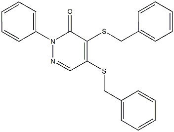 4,5-bis(benzylsulfanyl)-2-phenyl-3(2H)-pyridazinone Struktur