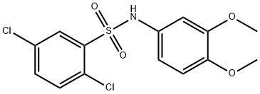 2,5-dichloro-N-(3,4-dimethoxyphenyl)benzenesulfonamide Struktur