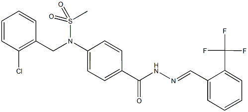 N-(2-chlorobenzyl)-N-[4-({2-[2-(trifluoromethyl)benzylidene]hydrazino}carbonyl)phenyl]methanesulfonamide Struktur