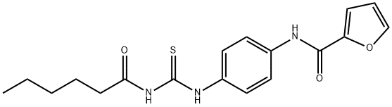 N-(4-{[(hexanoylamino)carbothioyl]amino}phenyl)-2-furamide Struktur