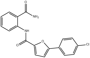 N-[2-(aminocarbonyl)phenyl]-5-(4-chlorophenyl)-2-furamide Struktur