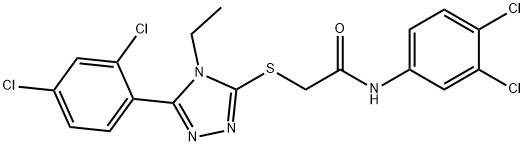 N-(3,4-dichlorophenyl)-2-{[5-(2,4-dichlorophenyl)-4-ethyl-4H-1,2,4-triazol-3-yl]sulfanyl}acetamide Struktur