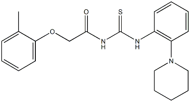 N-[(2-methylphenoxy)acetyl]-N'-[2-(1-piperidinyl)phenyl]thiourea Struktur