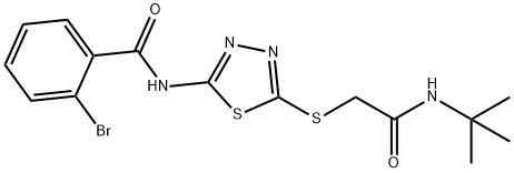 2-bromo-N-(5-{[2-(tert-butylamino)-2-oxoethyl]sulfanyl}-1,3,4-thiadiazol-2-yl)benzamide Struktur