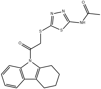 N-(5-{[2-oxo-2-(1,2,3,4-tetrahydro-9H-carbazol-9-yl)ethyl]sulfanyl}-1,3,4-thiadiazol-2-yl)acetamide Struktur