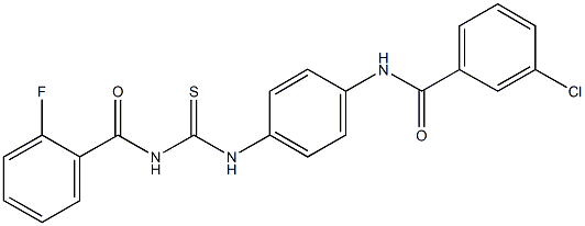 3-chloro-N-[4-({[(2-fluorobenzoyl)amino]carbothioyl}amino)phenyl]benzamide Struktur