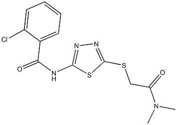 2-chloro-N-(5-{[2-(dimethylamino)-2-oxoethyl]sulfanyl}-1,3,4-thiadiazol-2-yl)benzamide Struktur