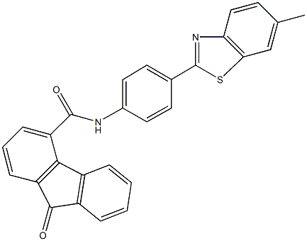 N-[4-(6-methyl-1,3-benzothiazol-2-yl)phenyl]-9-oxo-9H-fluorene-4-carboxamide Struktur