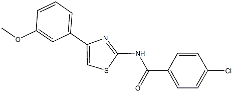 4-chloro-N-[4-(3-methoxyphenyl)-1,3-thiazol-2-yl]benzamide Struktur