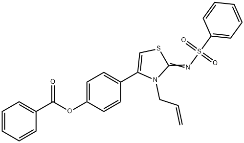 4-{3-allyl-2-[(phenylsulfonyl)imino]-2,3-dihydro-1,3-thiazol-4-yl}phenyl benzoate Struktur