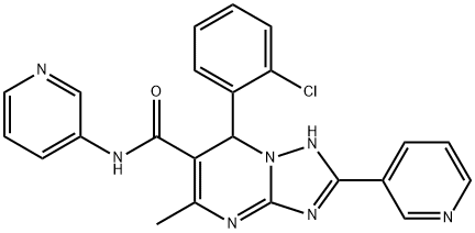 7-(2-chlorophenyl)-5-methyl-N,2-di(3-pyridinyl)-4,7-dihydro[1,2,4]triazolo[1,5-a]pyrimidine-6-carboxamide Struktur