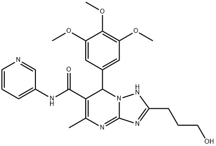 2-(3-hydroxypropyl)-5-methyl-N-(3-pyridinyl)-7-(3,4,5-trimethoxyphenyl)-4,7-dihydro[1,2,4]triazolo[1,5-a]pyrimidine-6-carboxamide Struktur