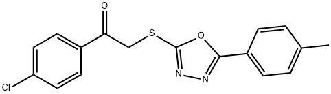 1-(4-chlorophenyl)-2-{[5-(4-methylphenyl)-1,3,4-oxadiazol-2-yl]sulfanyl}ethanone Struktur