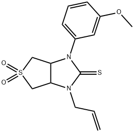 1-allyl-3-(3-methoxyphenyl)tetrahydro-1H-thieno[3,4-d]imidazole-2(3H)-thione 5,5-dioxide Struktur