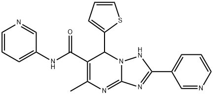 5-methyl-N,2-di(3-pyridinyl)-7-(2-thienyl)-4,7-dihydro[1,2,4]triazolo[1,5-a]pyrimidine-6-carboxamide Struktur