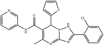 2-(2-chlorophenyl)-5-methyl-N-(3-pyridinyl)-7-(2-thienyl)-4,7-dihydro[1,2,4]triazolo[1,5-a]pyrimidine-6-carboxamide Struktur