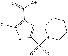 2-chloro-5-(1-piperidinylsulfonyl)-3-thiophenecarboxylic acid Struktur