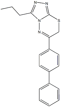 6-[1,1'-biphenyl]-4-yl-3-propyl-7H-[1,2,4]triazolo[3,4-b][1,3,4]thiadiazine Struktur