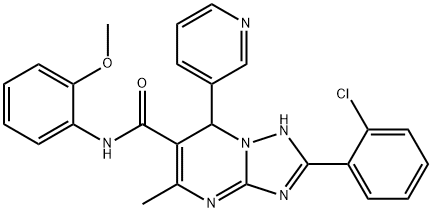 2-(2-chlorophenyl)-N-(2-methoxyphenyl)-5-methyl-7-(3-pyridinyl)-4,7-dihydro[1,2,4]triazolo[1,5-a]pyrimidine-6-carboxamide Struktur