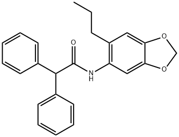 2,2-diphenyl-N-(6-propyl-1,3-benzodioxol-5-yl)acetamide Struktur