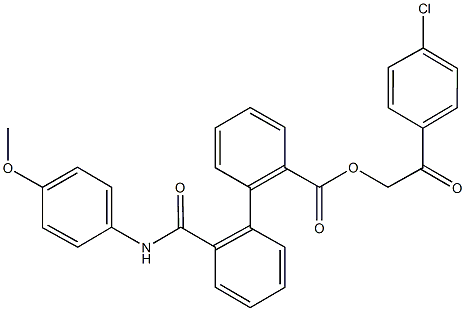 2-(4-chlorophenyl)-2-oxoethyl 2'-[(4-methoxyanilino)carbonyl][1,1'-biphenyl]-2-carboxylate Struktur