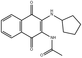 N-[3-(cyclopentylamino)-1,4-dioxo-1,4-dihydro-2-naphthalenyl]acetamide Struktur