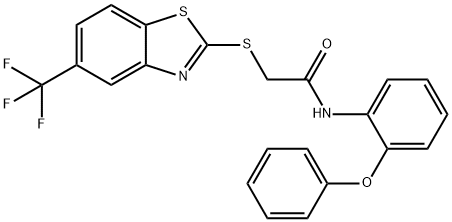 N-(2-phenoxyphenyl)-2-{[5-(trifluoromethyl)-1,3-benzothiazol-2-yl]sulfanyl}acetamide Struktur