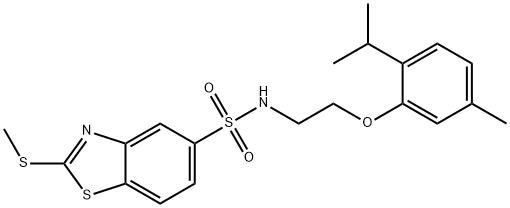 N-[2-(2-isopropyl-5-methylphenoxy)ethyl]-2-(methylsulfanyl)-1,3-benzothiazole-5-sulfonamide Struktur