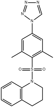 1-{[2,6-dimethyl-4-(1H-tetraazol-1-yl)phenyl]sulfonyl}-1,2,3,4-tetrahydroquinoline Struktur