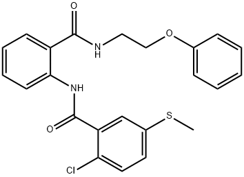 2-chloro-5-(methylsulfanyl)-N-(2-{[(2-phenoxyethyl)amino]carbonyl}phenyl)benzamide Struktur