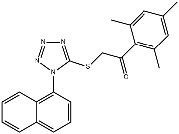 1-mesityl-2-{[1-(1-naphthyl)-1H-tetraazol-5-yl]sulfanyl}ethanone Struktur