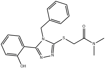 2-{[4-benzyl-5-(2-hydroxyphenyl)-4H-1,2,4-triazol-3-yl]sulfanyl}-N,N-dimethylacetamide Struktur