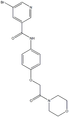 5-bromo-N-{4-[2-(4-morpholinyl)-2-oxoethoxy]phenyl}nicotinamide Struktur