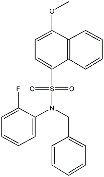 N-benzyl-N-(2-fluorophenyl)-4-methoxy-1-naphthalenesulfonamide Struktur