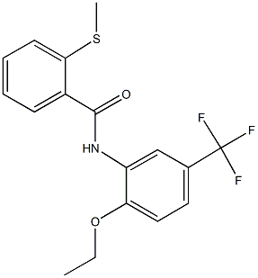 N-[2-ethoxy-5-(trifluoromethyl)phenyl]-2-(methylsulfanyl)benzamide Struktur