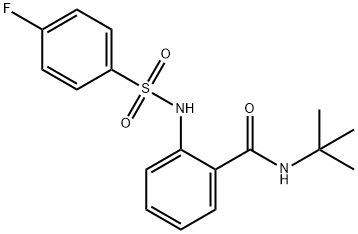 N-(tert-butyl)-2-{[(4-fluorophenyl)sulfonyl]amino}benzamide Struktur