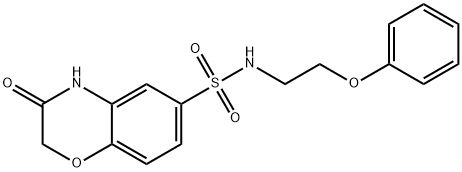 3-oxo-N-(2-phenoxyethyl)-3,4-dihydro-2H-1,4-benzoxazine-6-sulfonamide Struktur