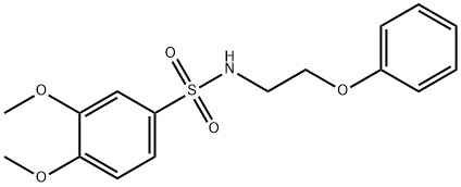 3,4-dimethoxy-N-(2-phenoxyethyl)benzenesulfonamide Struktur