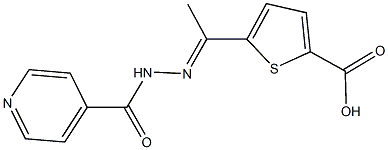 5-(N-isonicotinoylethanehydrazonoyl)-2-thiophenecarboxylic acid Struktur