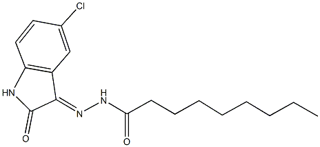 N'-(5-chloro-2-oxo-1,2-dihydro-3H-indol-3-ylidene)nonanohydrazide Struktur