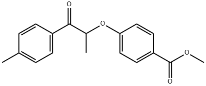 methyl 4-[1-methyl-2-(4-methylphenyl)-2-oxoethoxy]benzoate Struktur