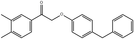 2-(4-benzylphenoxy)-1-(3,4-dimethylphenyl)ethanone Struktur