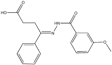 4-[(3-methoxybenzoyl)hydrazono]-4-phenylbutanoic acid Struktur