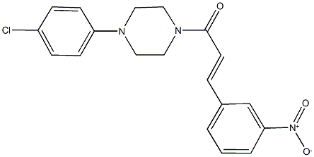 1-(4-chlorophenyl)-4-(3-{3-nitrophenyl}acryloyl)piperazine Struktur