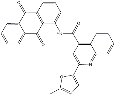 N-(9,10-dioxo-9,10-dihydro-1-anthracenyl)-2-(5-methyl-2-furyl)-4-quinolinecarboxamide Struktur