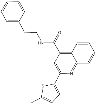 2-(5-methyl-2-thienyl)-N-(2-phenylethyl)-4-quinolinecarboxamide Struktur