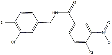 4-chloro-N-(3,4-dichlorobenzyl)-3-nitrobenzamide Struktur